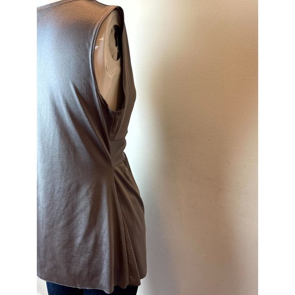 Sydney Joy Womens Front Knot Sheath Dress V Neck Sleeveless Silver Gray Small - Picture 4 of 6